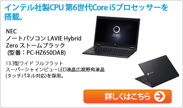 NEC ノートパソコン LAVIE Hybrid Zero ストームブラック (型番:PC-HZ650DAB)